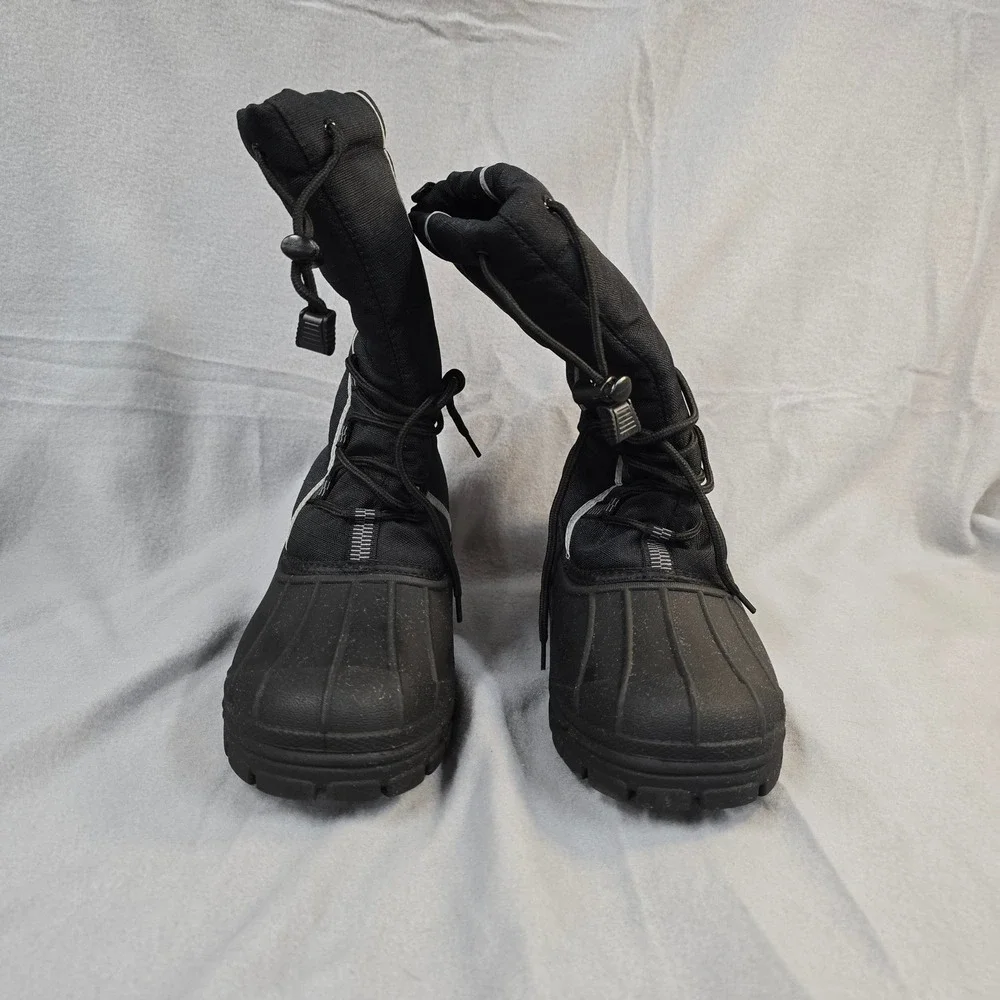 Aleader Mens Black Winter Snow Boots Insulated Waterproof Rubber Lug Sole Size 8